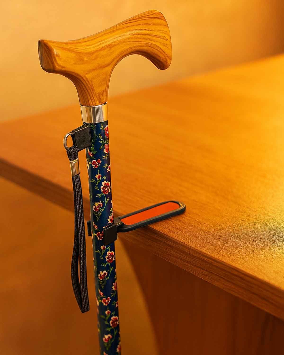 Cane Holder, allows stick to be balanced on a surface.